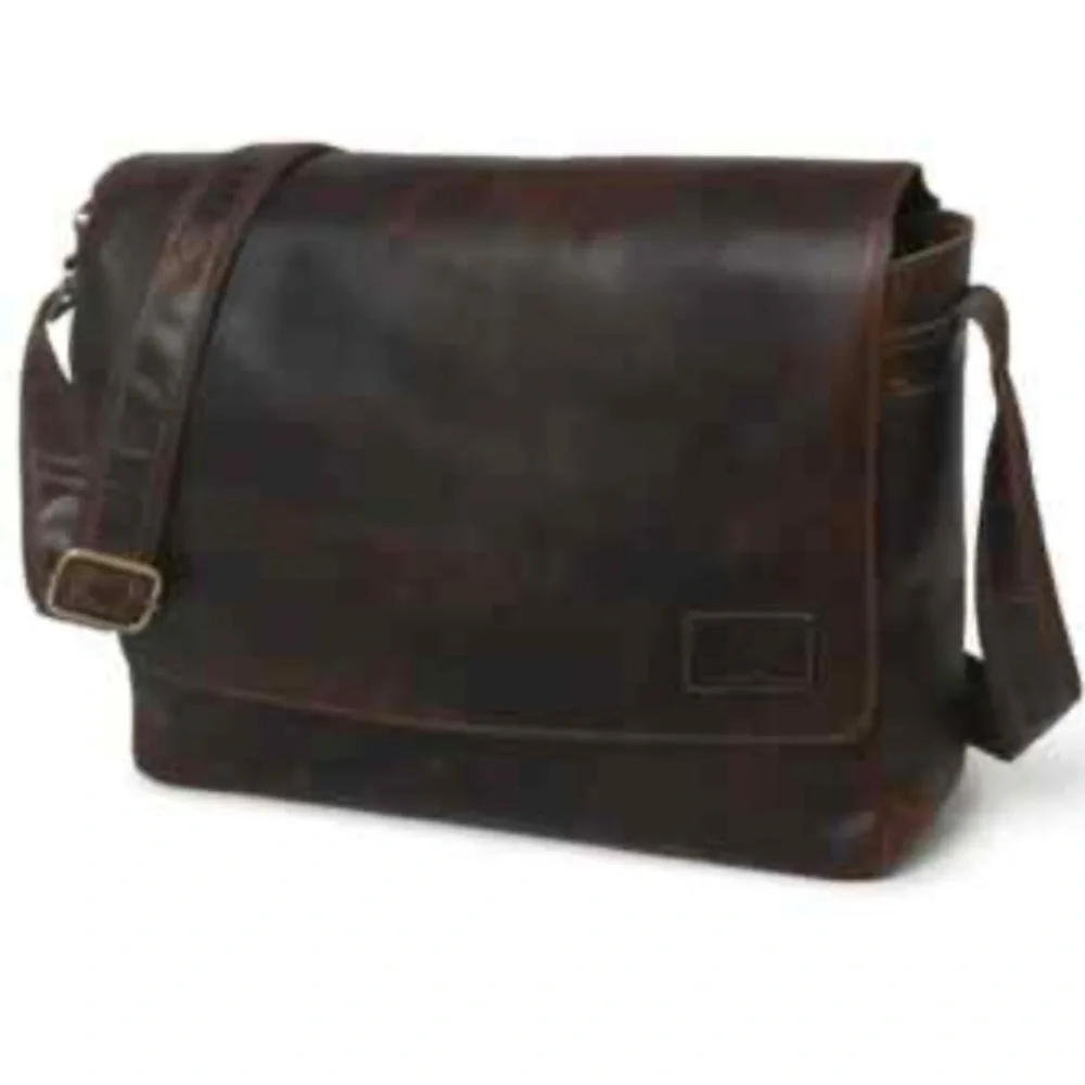 Vintage Patricia Nash Men's Genuine Leather Canvas Laptop Messenger Bag